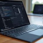 The image shows a sleek laptop with creative accessories, highlighting the best for this model.