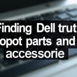 The image shows a collection of laptop components and accessories, illustrating finding parts for a computer.